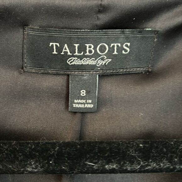 Talbots Women black tweed sparkle holiday raw hem blazer suit jacket size. 8 EUC - Picture 6 of 12
